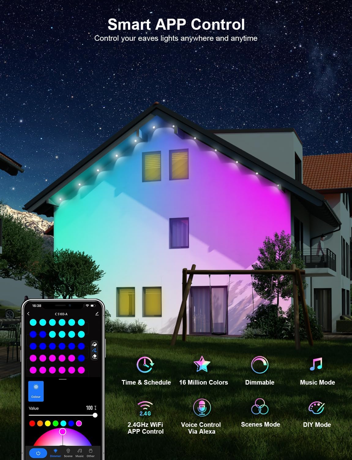 🎅 Early Christmas Sale 49% OFF - Smart Rainbow LED Permanent Outdoor Light🎁