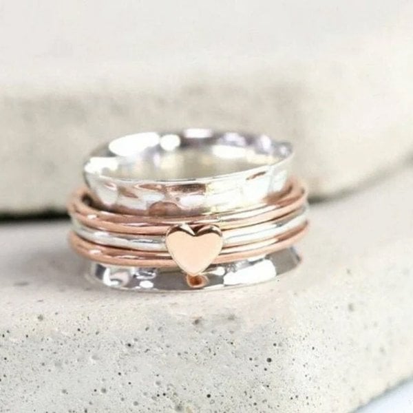 🔥 Last Day Buy 1 Get 1 Free 🎁 Self Love Spinner Heart Ring💖