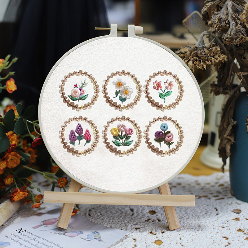 (🔥TikTok Summer SALE)Small Flower Frame Embroidery Kit