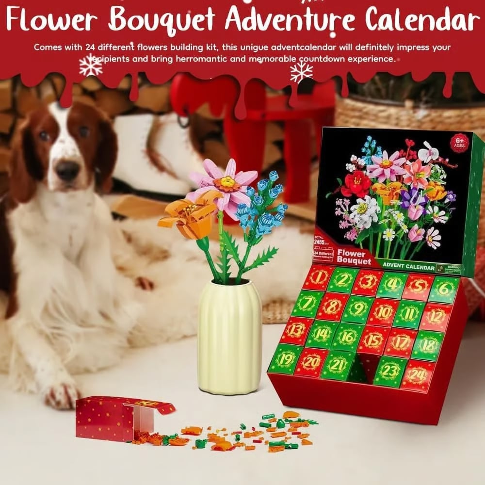 🎁TikTok Last Day Sale - 70% OFF🎉24 Day Flower Bouquet Advent Calendar &  Free Shipping
