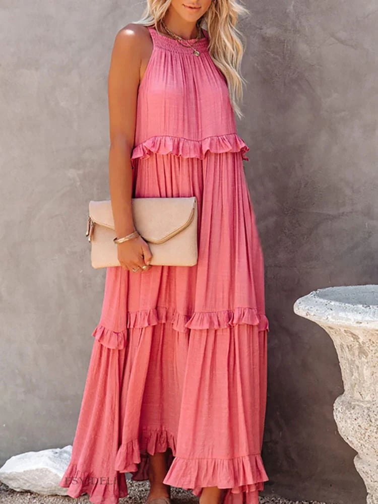 💥LAST DAY SALE 50% OFF💖Holiday Style Ruffled Long Dress