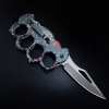New Skull Printed Knuckle Folding Knife