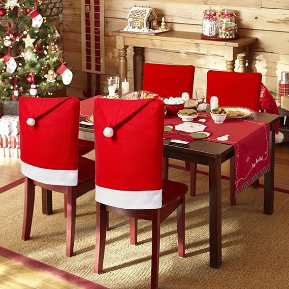 🎄CHRISTMAS HOT SALE🎁Santa Hat Chair Covers