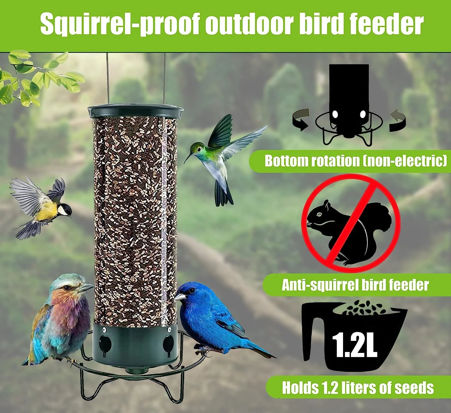 (🔥Last Day Promotion 49% OFF🔥)Squirrel-Proof Bird Feeder(Buy 2 Get Extra 10% OFF Now)