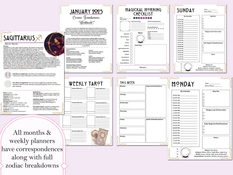 2025 Witch Plan Calendar (Includes Full Year Plan Bookmarks)