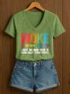 V-Neck Retro Women Woke Just Means Give A Damn About Other People Print T-Shirt