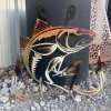 Metal Bass Fish with Hooks Plasma Cut Sign Art Fishing Art Gone Fishing