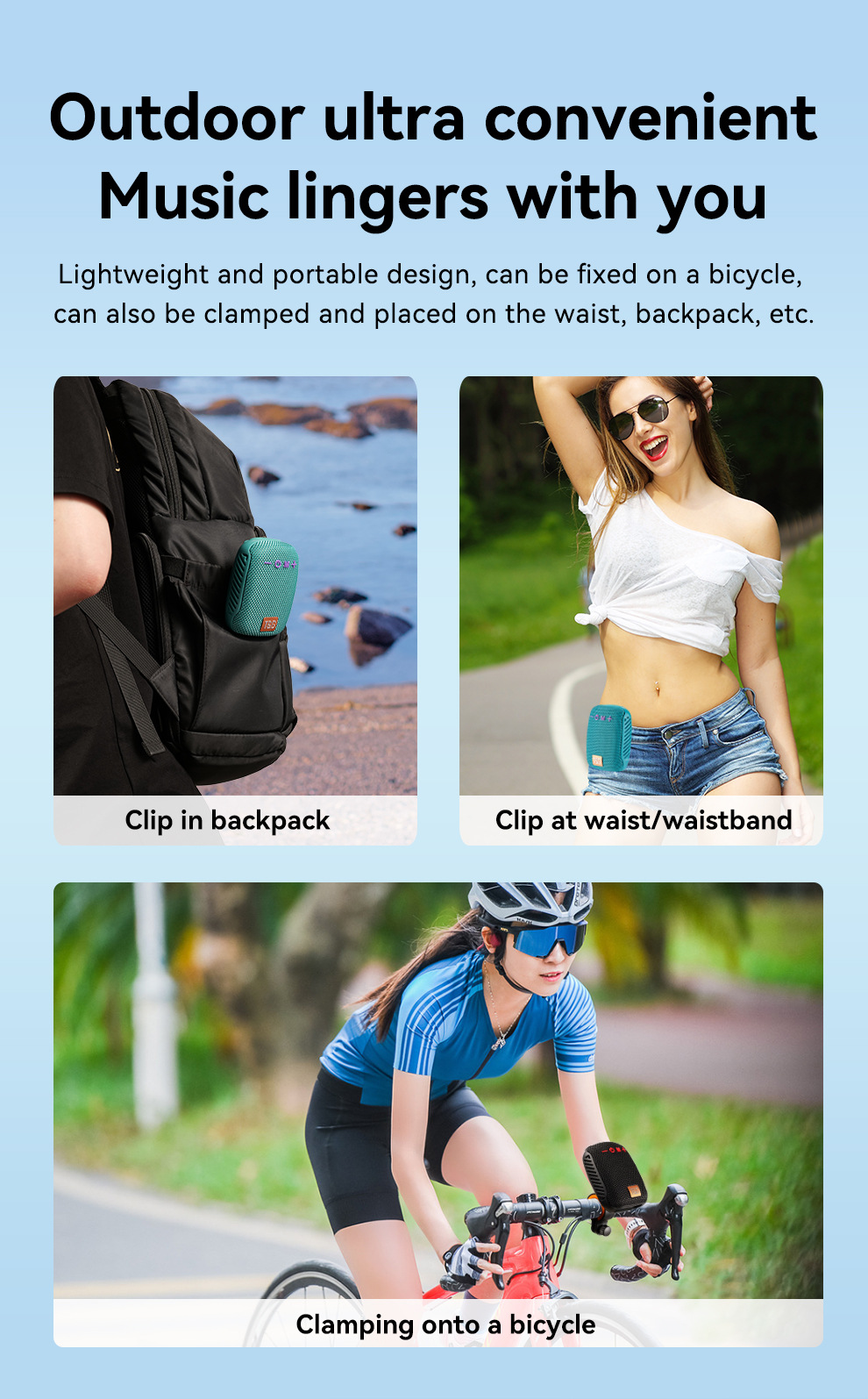 🔥Last Day Promotion 70% OFF🔥Portable Cycling Waterproof Bluetooth Speaker