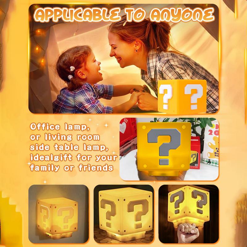 💖Last Day Sale 49% Off-🔥Mario Bros.Charging Question Mark Night Light💡 With Game's Gold Coin Sound
