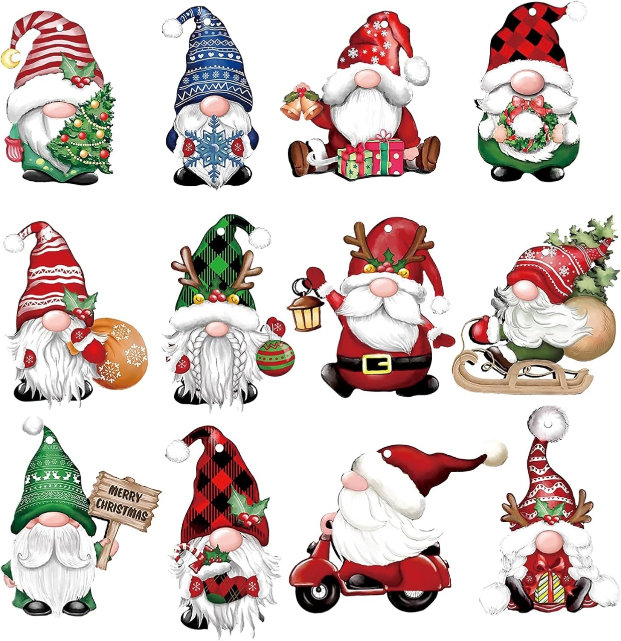 This Week 70％ OFF - 24 Pieces Christmas Wooden Gnome Ornaments