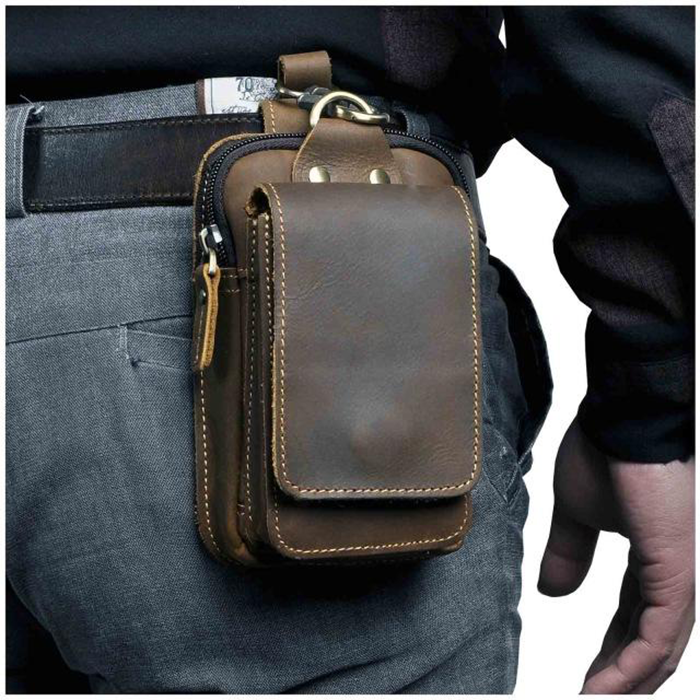 (Father's day Pre Sale- 50% OFF) Genuine Leather Outdoor Belt Waist Bag