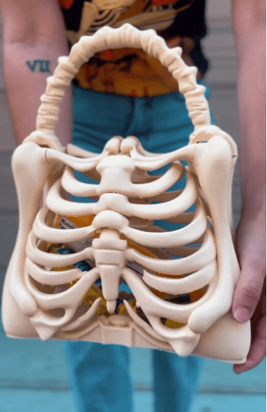 Skeleton Bone Bag - Gothic - Halloween bone purse spooky ribcage bag
