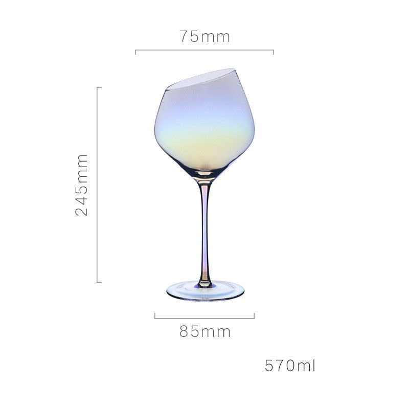 Rainbow Slanted Wine Glasses