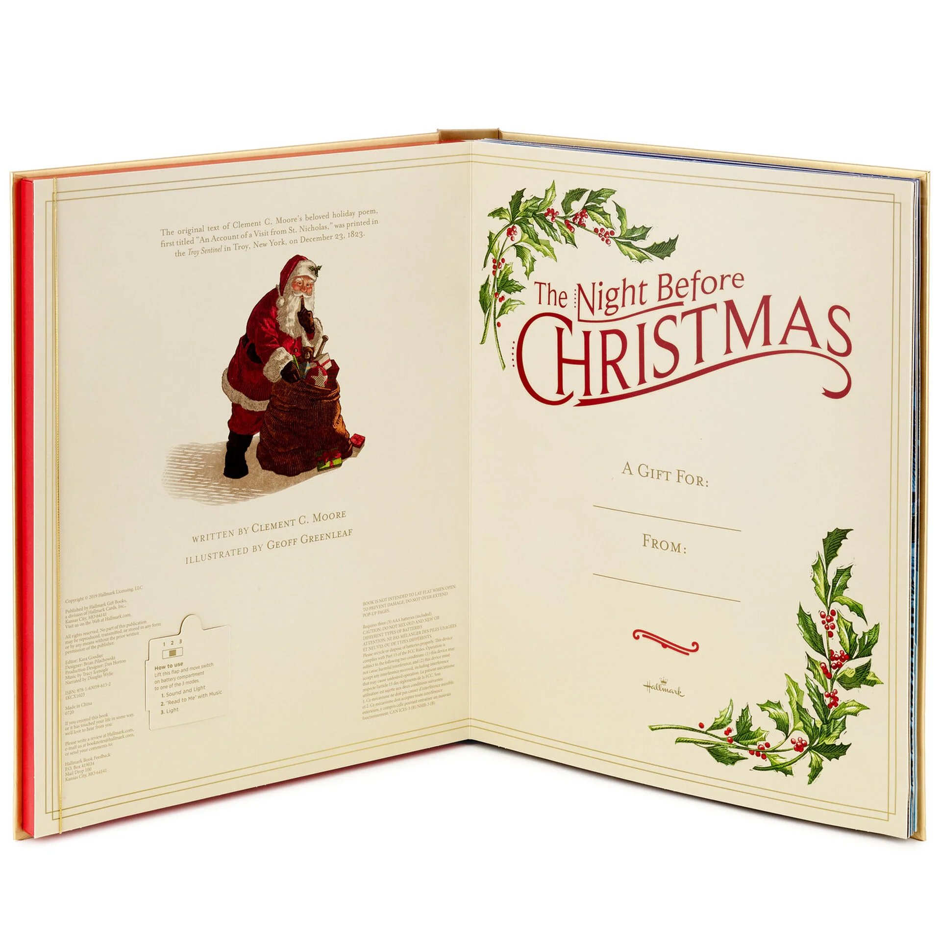 (🌲Early Christmas Sale) The Night Before Christmas Pop-Up Book With Light and Sound 📖