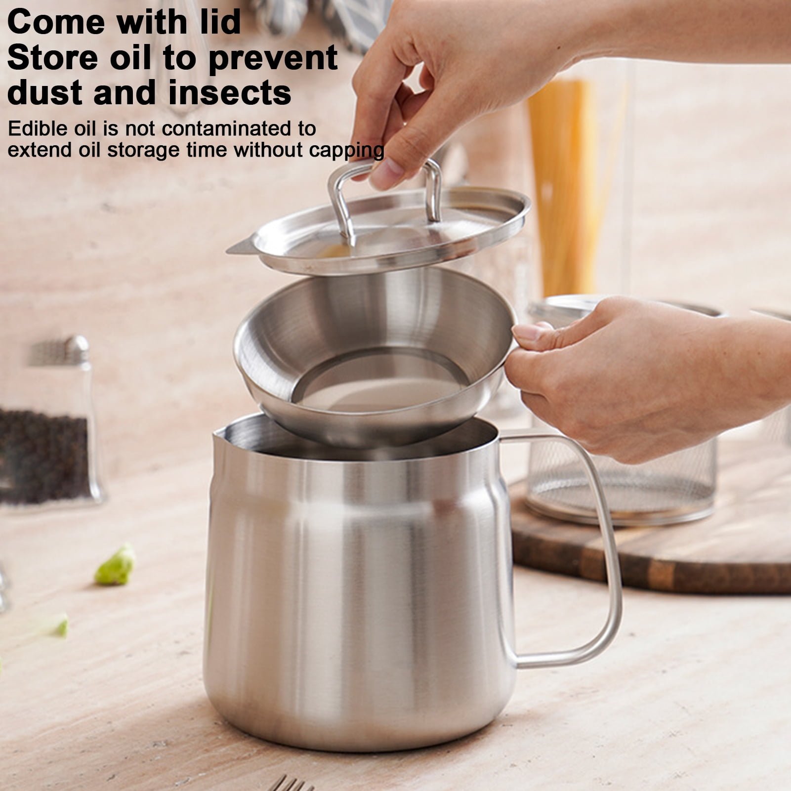 2-in-1 304 Stainless Steel Multifunctional Oil Strainer Pot