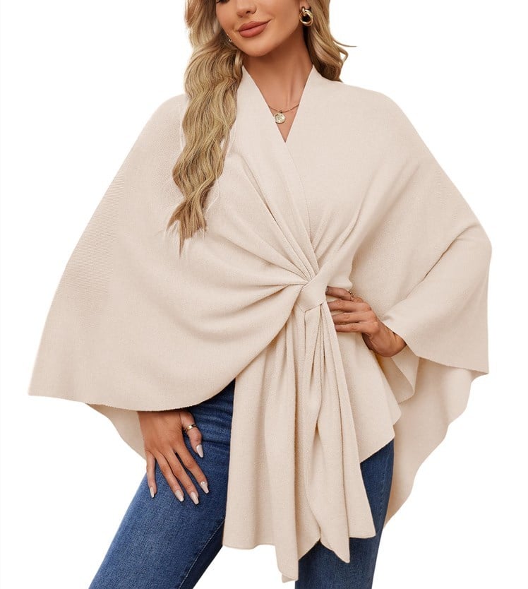 🎄TikTok Christmas Sale - 70% OFF🎉Elegant Shawl Wraps Soft Open Front Poncho Sweater