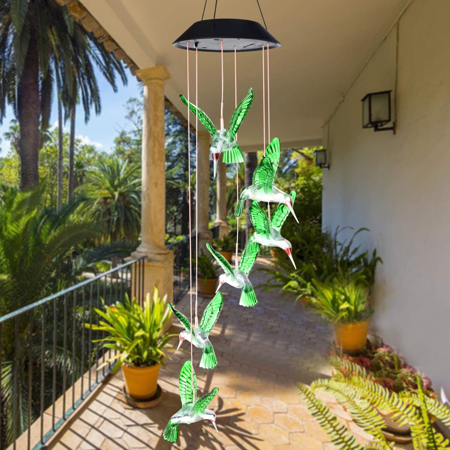 Mother's Day Limited Time Sale 70% OFF💓Patio Solar Hummingbird Wind Chimes Butterfly Landscape Lights