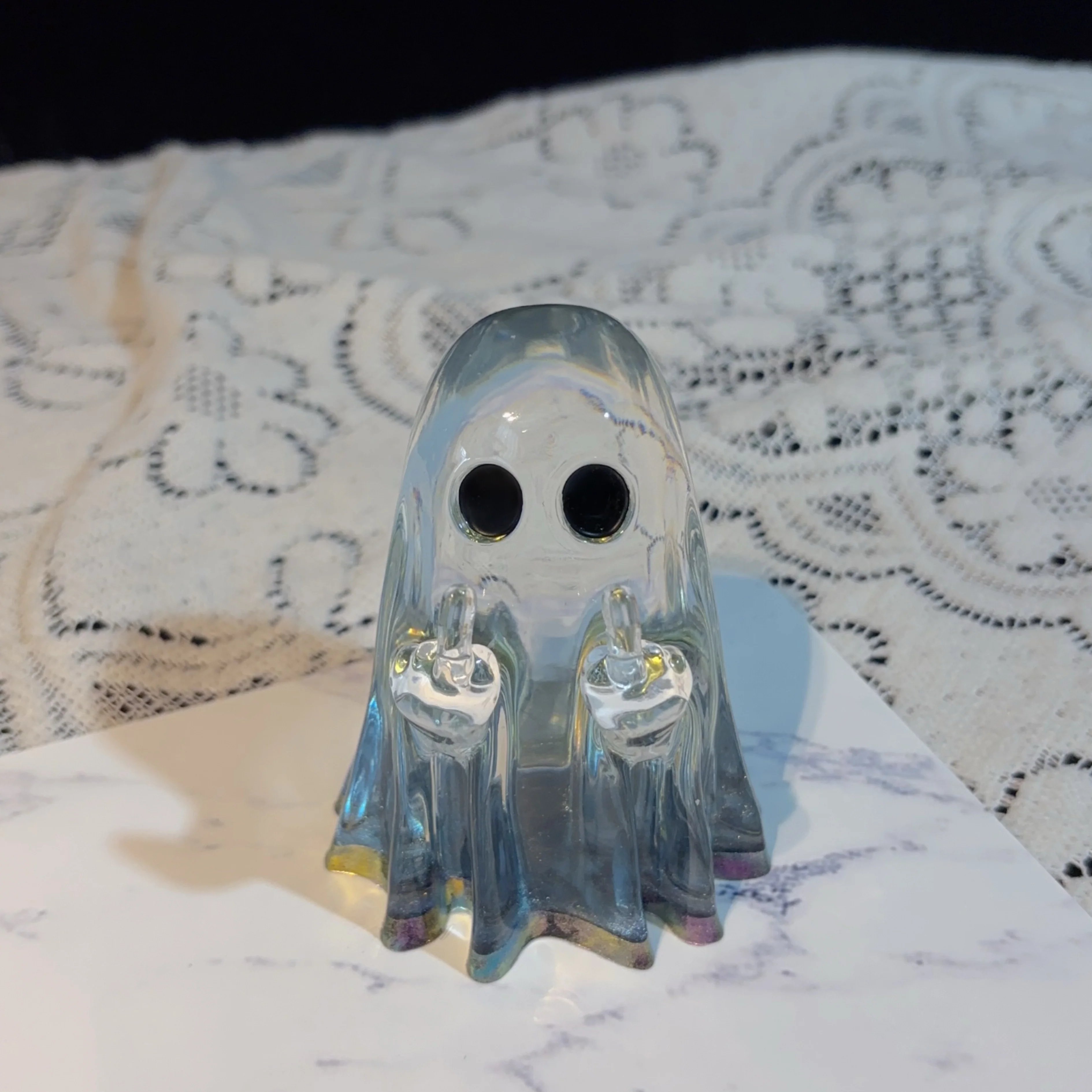 🔥Last Day 49% OFF - Handmade Middle Finger Ghost Ornament Resin Mold👻