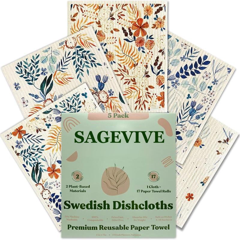 🎄Holiday Pre-Sale Save 70%🎄Swedish Dishcloths for Kitchen & Cleaning | 5 Pack