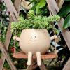 🌼 Swing Smile Face Hanging Flower Head Planters Pot