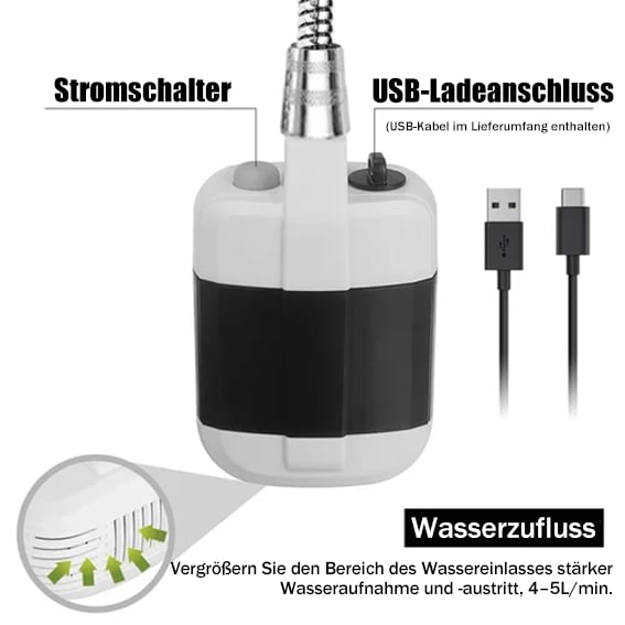 🔥Letzter Tag: 49% Rabatt🚿 Tragbare Campingdusche mit einstellbarem Durchfluss
