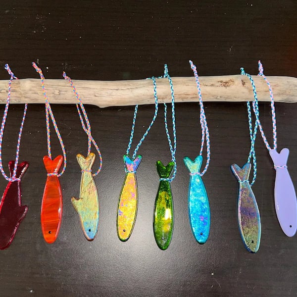 🔥LAST DAY🐟️Handmade Stained Glass Sardine Suncatcher!