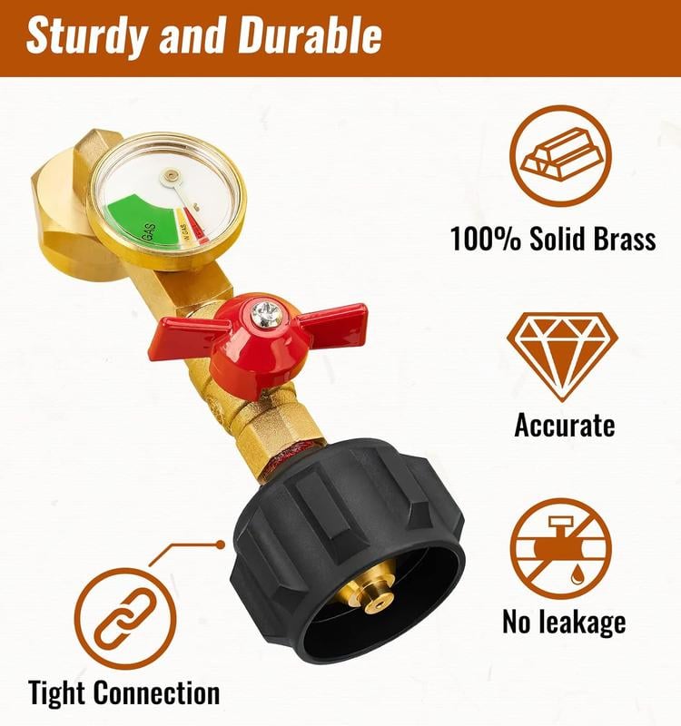 🔥LAST DAY 49% OFF - Top-Rated Propane Refill Elbow Adapter (With Tank Gauge)