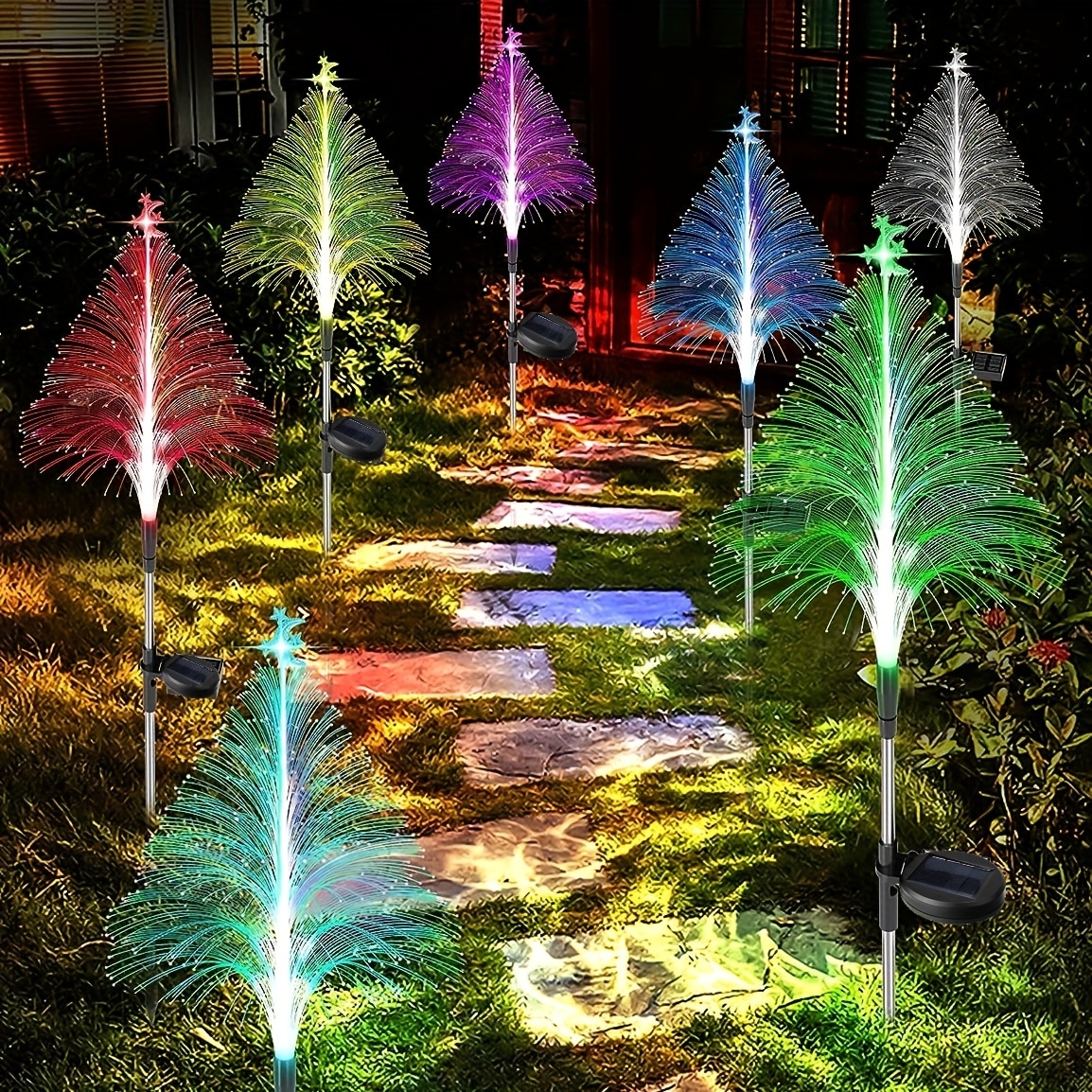 🔥Last Day Discount-75%OFF🎄7 Color Changing Solar Christmas Trees Lights