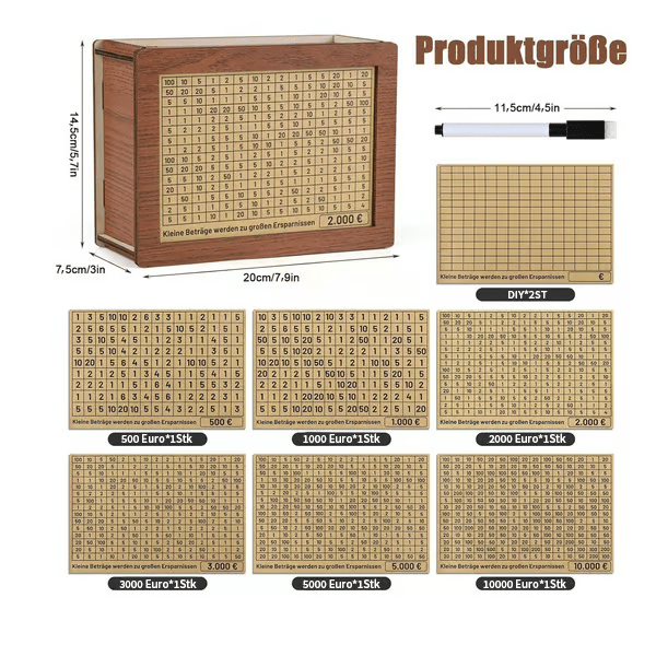 🔥Letzter Tag 49% Rabatt🎁Holzsparkasse Cash Vault