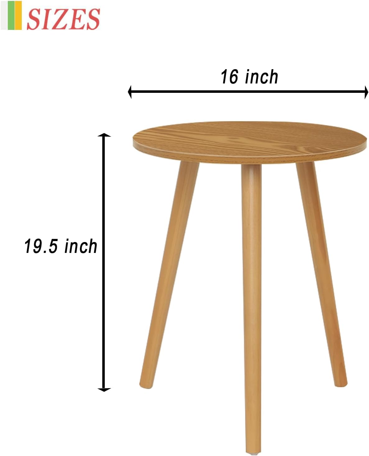 AWASEN Round Side Table, Small End Table for Living Room, Modern Wood Accent Table Coffee Side Table with Wood Legs for Small Space, Easy Assembly, Rustic Brown