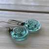 🌊Recycled Glass Spiral Earrings: Upcycled Mason Jar Dangles