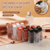 💥LAST DAY SALE 50% OFF💥Stackable Fish Shape Lipstick Tower⚡BUY 2 FREE SHIPPING