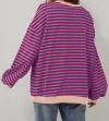 🔥 Women Oversized Striped Color Block Long Sleeve -Buy 2 Free Shipping