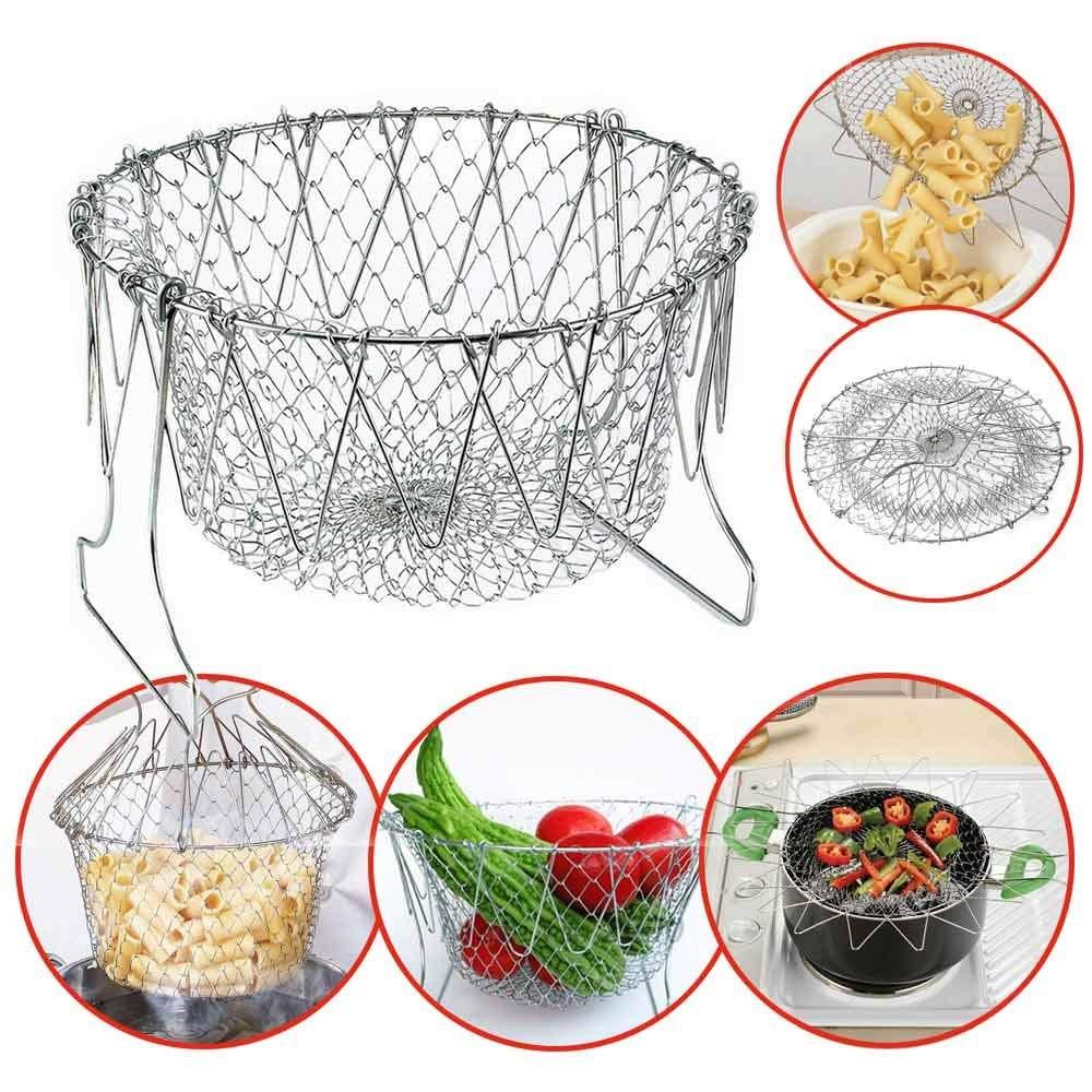 (🎅EARLY XMAS SALE-50% OFF) 🔥Magical Foldable Stainless Steel Kitchen Basket