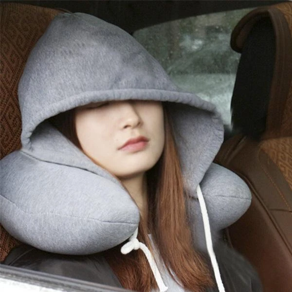 (SUMMER SALE)Microbeads Hoodie Travel Neck Pillow-Buy 2 Free Shipping