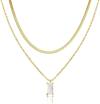 Tewiky Diamond Necklaces for Women, Dainty Gold Necklace 14k Gold Plated Long Lariat Necklace Simple Gold CZ Diamond Choker Necklaces for Women Trendy Gold Necklace Jewelry Gifts for Girls