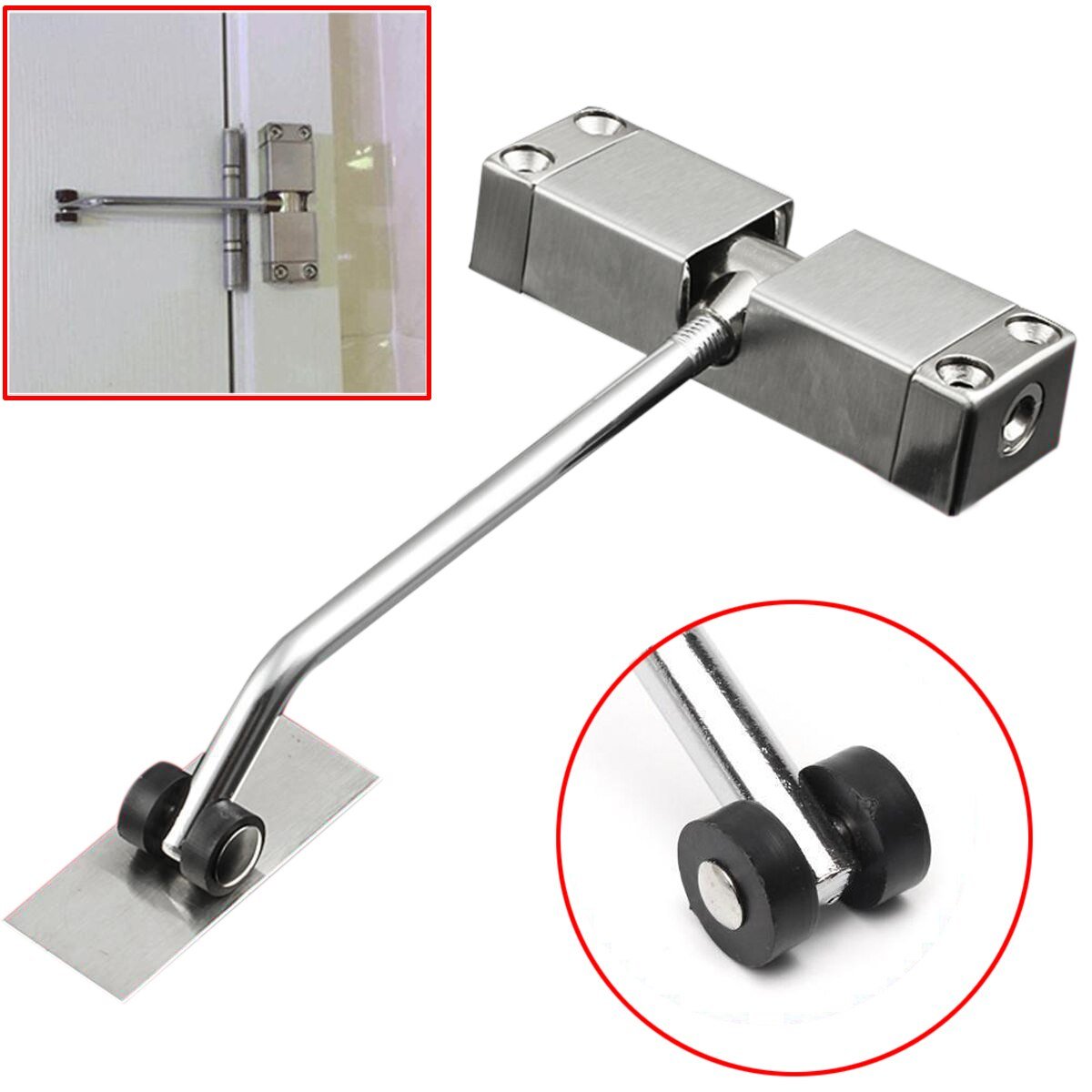 Household silent no-punch automatic door closer