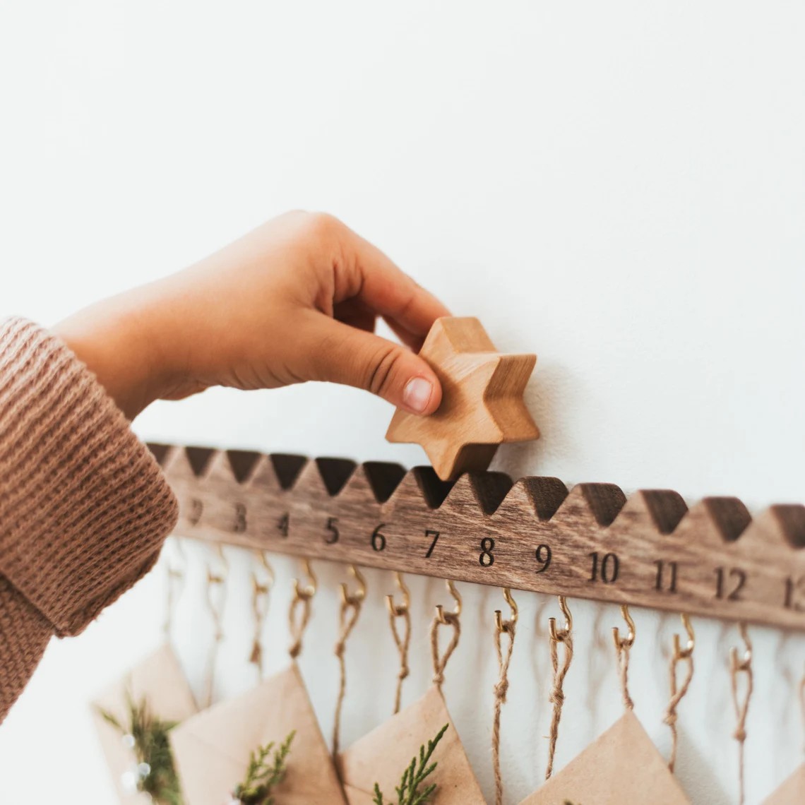 Wall-Mountable Wooden Christmas Advent Calendar