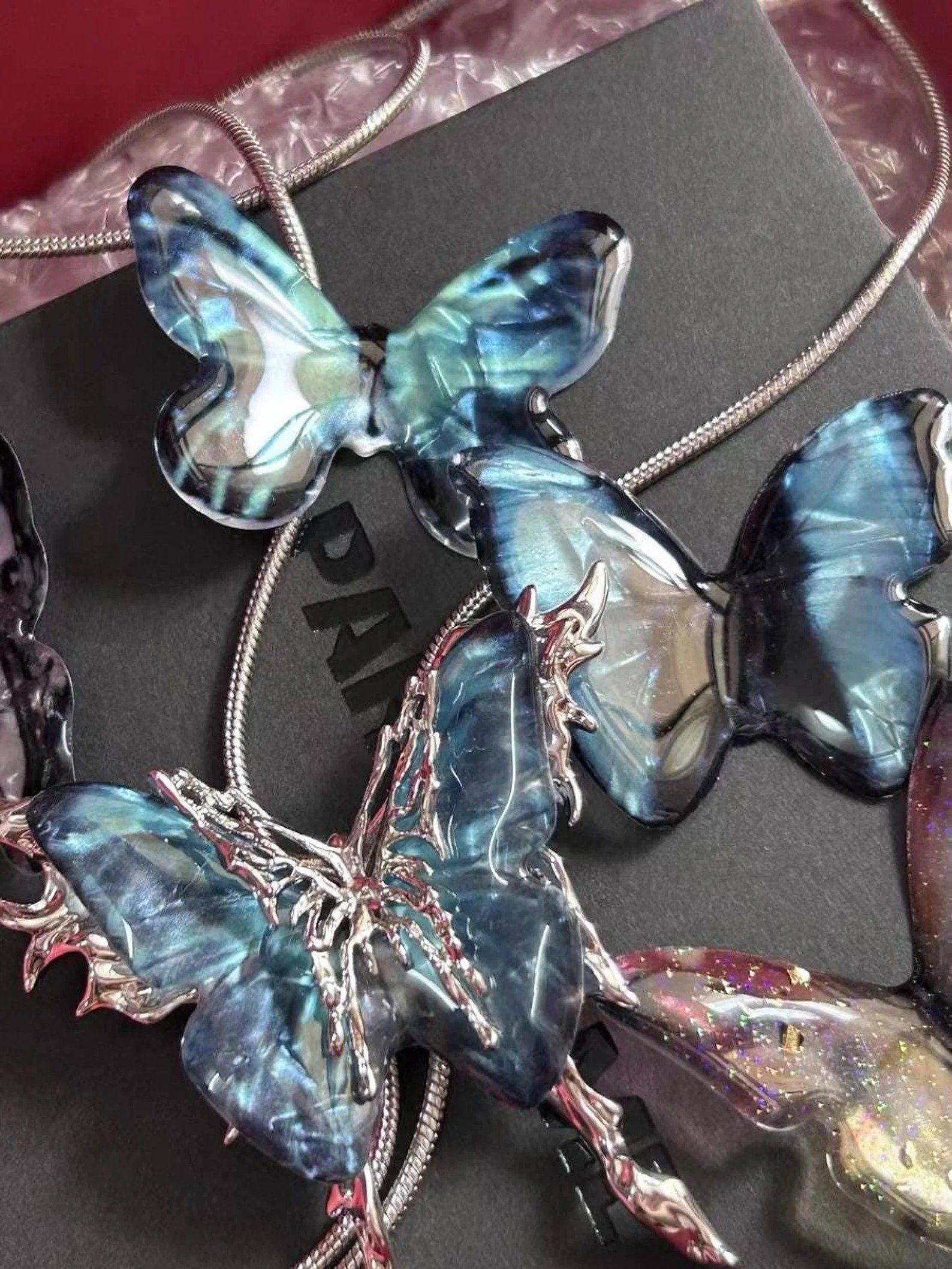🎁TikTok Last Day Sale - 70% OFF🦋Handmade Vintage butterfly necklace:Interchangeable butterfly pieces