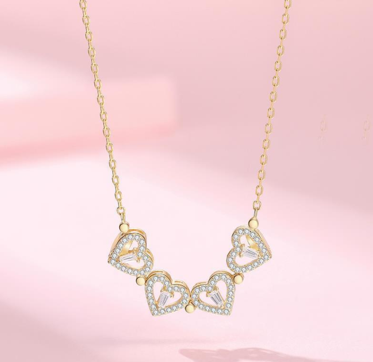 (Valentine's Day Pre Sale -- 50% Off) ☘ Four Leaf Heart Shape Necklace