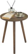 AWASEN Round Side Table, Small End Table for Living Room, Modern Wood Accent Table Coffee Side Table with Wood Legs for Small Space, Easy Assembly, Rustic Brown