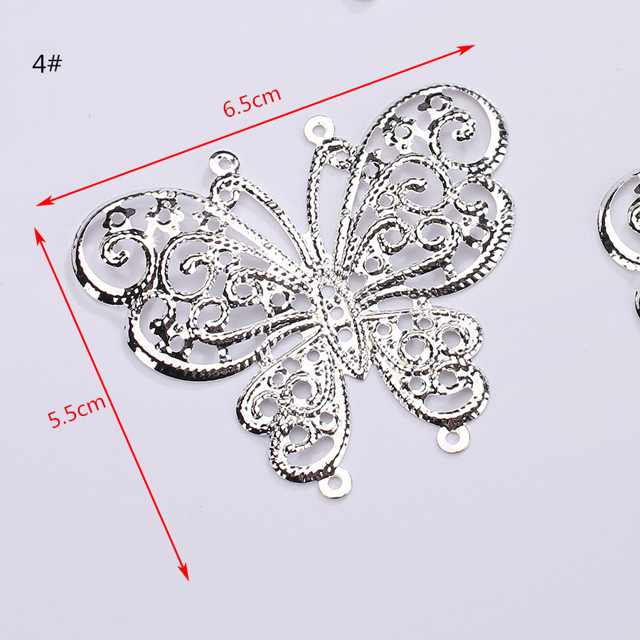 Metal hollowed-out iron flower leaf butterfly silver handcrafted ancient style costume, bridal headwear for girls, ethnic style, lamp decoration1