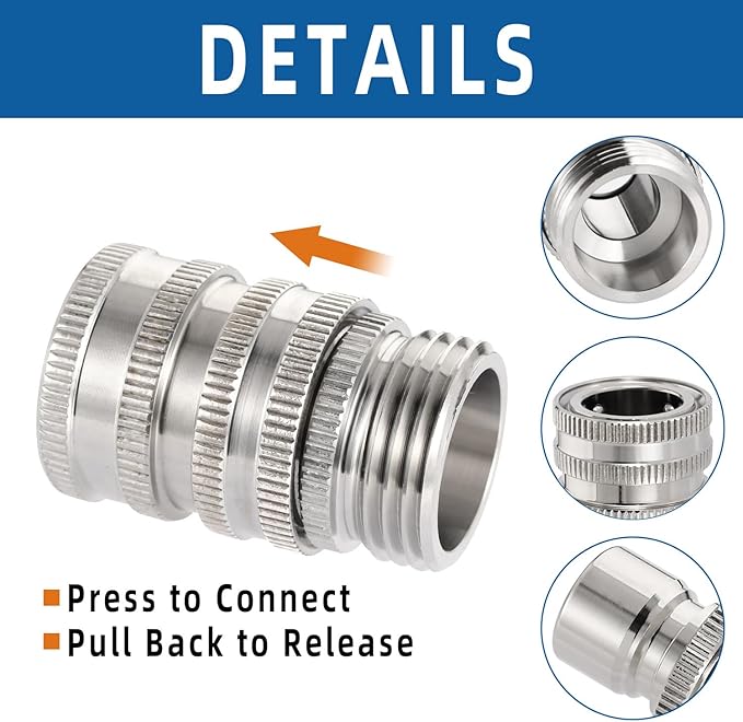 🎁TikTok Last Day Sale - 70% OFF🔥Stainless Steel Garden Hose Quick Connect Fittings Set🍃