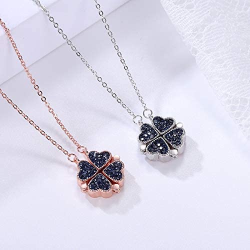 Christmas Hot Sale 48% OFF - S925 Silver Four Heart Clover Necklace - Buy 2 Free Shipping NOW