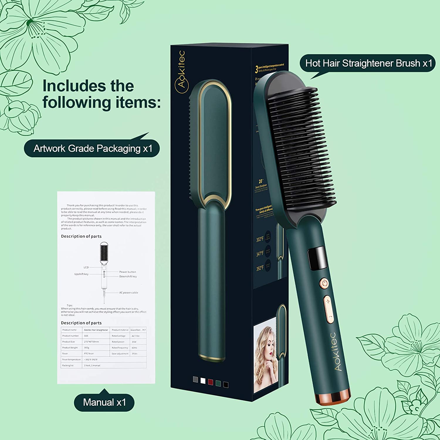 (🌲Early Christmas Sale- SAVE 48% OFF)Negative Ion Hair Straightener Brush(BUY 2 GET FREE SHIPPING)