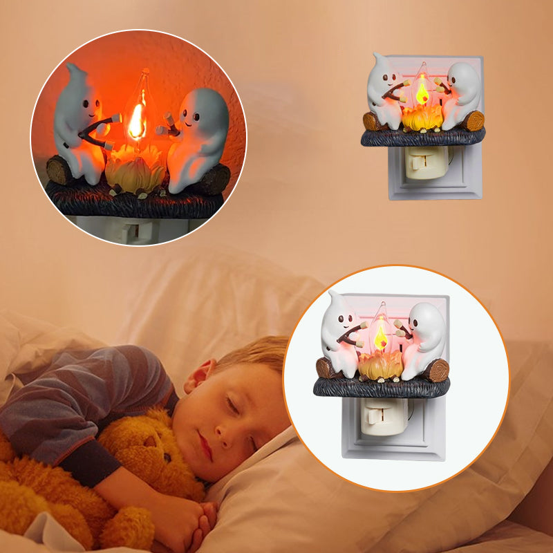 👻Halloween 🔥spooky bonfire flashing night light