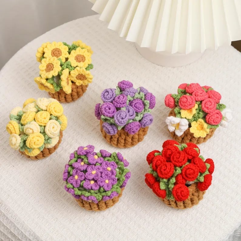 🌹100% Handmade Rose Coaster and Flower Basket Crochet