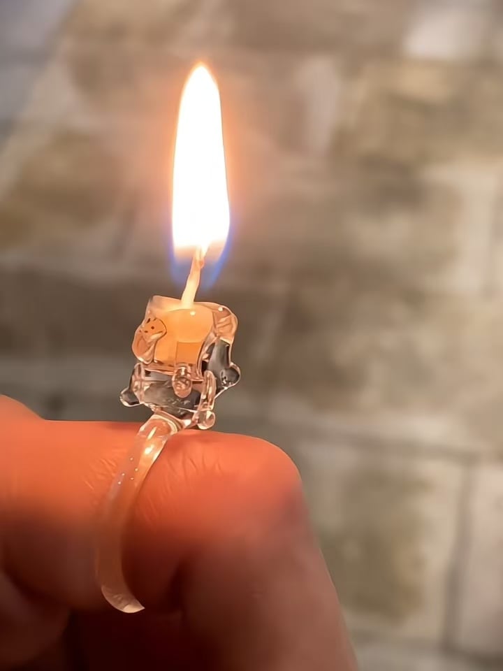 💍🕯Handmade Glass Candle Ring