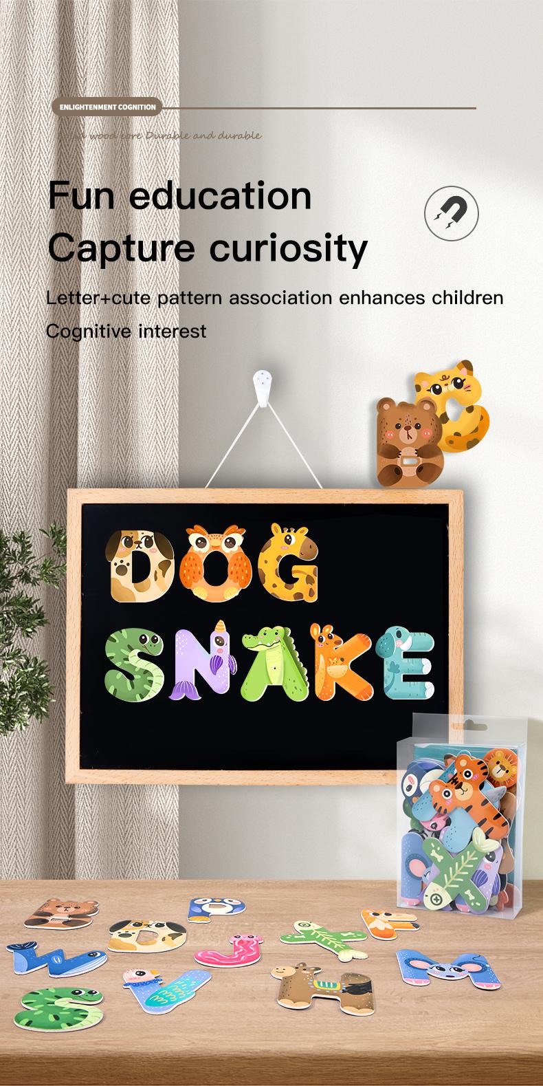 💥LAST DAY SALE 50% OFF💥Magnetic Letters Animals Refrigerator Decoration