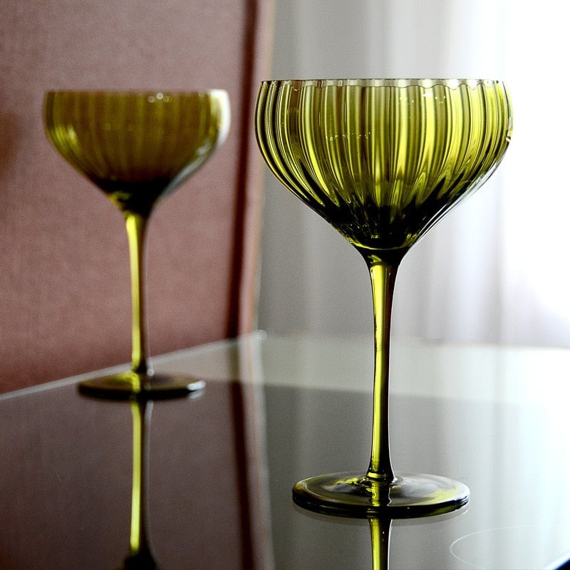 Vintage Green Coupe Goblet